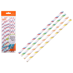 Słomki papierowe TWIST 12szt. Ravi